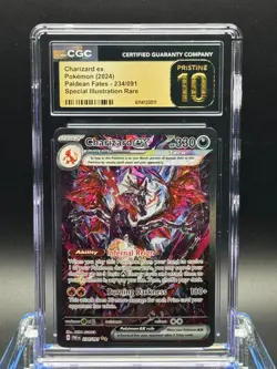 CGC PRISTINE 10 🌟 - 2024 Pokemon Charizard ex 234/091 Paldean Fates SIR - Image 1