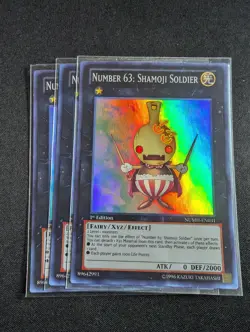 Yugioh - 3x Number 63: Shamoji Soldier NUMH-EN031 1st Super Rare NM - Image 1