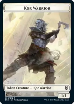 Kor Warrior Token - Light Play MTG Zendikar Rising - Image 1