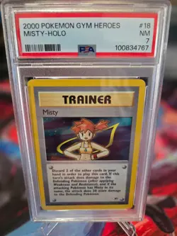 2000 POKEMON GYM HEROES MISTY UNLIMITED HOLO PSA 7 #18 NM - Image 1