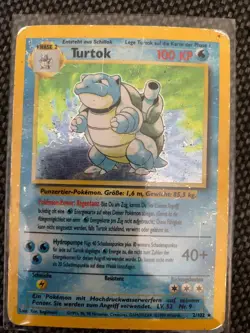 Pokemon Turtok Holo 2/102 Base Set Deutsch WOTC Vintage – Poor / HP - Image 1