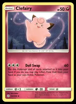 Clefairy 144/236 Uncommon Cosmic Eclipse Pokemon NM - Image 1