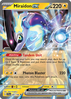 MIRAIDON EX 081/198 DOUBLE RARE SCARLET & VIOLET POKEMON NEAR MINT - Image 1