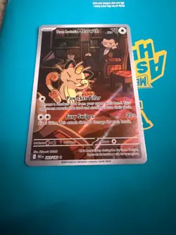 Pokemon Team Rocket's Meowth 203/182 Sv10 Holo IR English HP 70 - Image 1