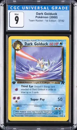 2000 POKEMON ROCKET 1ST EDITION #37 DARK GOLDUCK CGC 9 - Image 1