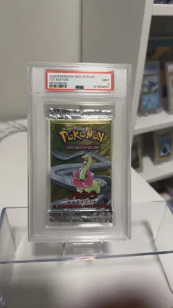 2000 Pokemon Neo Genesis 1st Edition Meganium Factory Sealed Pack PSA 9 - Image 3