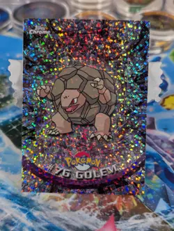 TOPPS Pokemon Series 1 #76 Golem Sparkle Chrome Holo Foil Rare LP - Image 1