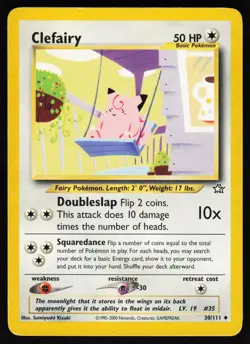 Clefairy 30 Unlimited 111 UC Neo Genesis Pokemon Heavily Played - Image 1