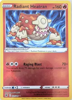 Radiant Heatran 027/189 Radiant Rare Astral Radiance Pokemon Holo Near Mint - Image 1