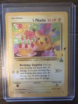 Nintendo Birthday Pikachu 24 Wotc Promo Rare Holo English 1999 50 HP - Image 1