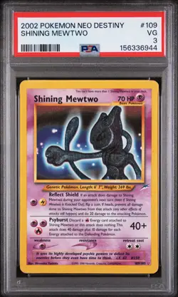 2002 POKEMON NEO DESTINY #109 SHINING MEWTWO PSA 3 - Image 1