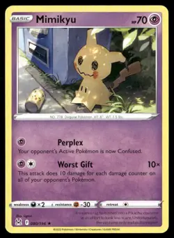 Mimikyu Lost Origin 080/196 Rare Pokemon Near Mint - Image 1