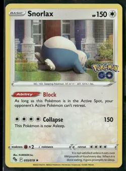 POKEMON - SNORLAX 055/078 HOLO RARE POKEMON GO NM - Image 1