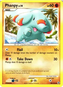 Pokemon TCG Phanpy 98/132 Secret Wonders Common VLP - Image 1