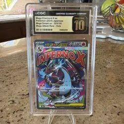 CGC Pristine 10 Mega Charizard X ex 223/193 Mega Dream ex Japanese Pokemon - Image 1