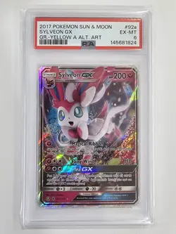 2017 POKEMON SUN & MOON GUARDIANS RISING #92A SYLVEON GX PSA 6 - Image 1