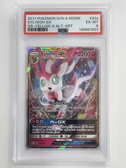 2017 POKEMON SUN & MOON GUARDIANS RISING #92A SYLVEON GX PSA 6 - Image 1