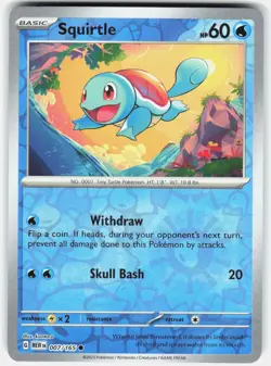 Squirtle 007/165 Common 151 Pokemon Reverse Holo Near Mint - Image 1