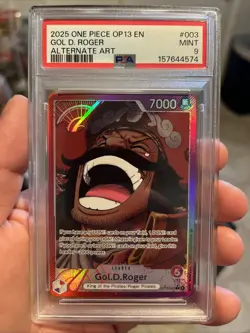 One Piece CCG Gol D. Roger ALT ART Leader Carrying on His Will OP13-003 PSA 9 🔥 - Image 1