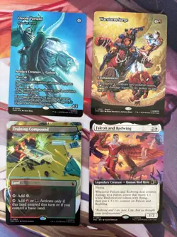 MTG Marvel Doom variant mythic + Warstorm Surge foil promo/Falcon & Redwing card - Image 1