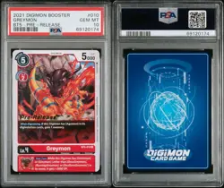 2021 Greymon Digimon Card Booster Battle of Omni Pre - Release PSA 10 POP 1 - Image 1