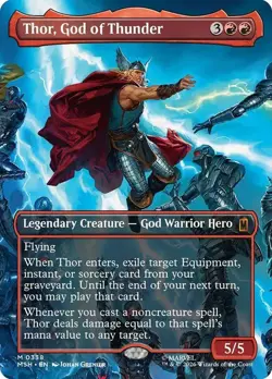 Thor, God of Thunder Borderless Marvel Super Heroes NM MTG - Image 1