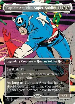Captain America, Super-Soldier Borderless Marvel Super Heroes NM MTG - Image 1