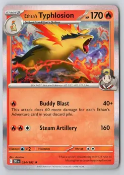 Ethan's Typhlosion 034/182 Rare Destined Rivals Pokemon Near Mint - Image 1