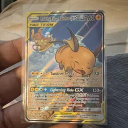 Raichu & Alolan Raichu GX 221/236 Unified Minds TAG TEAM Full Art Holo - Image 1