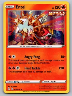 Entei 019/203 Holo Rare Evolving Skies Pokemon Holo Near Mint - Image 1