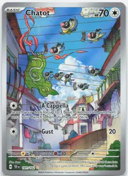 Chatot 181/162 Illustration Rare Temporal Forces Pokemon Near Mint - Image 1