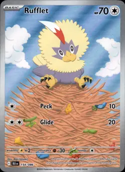 Rufflet 154/086 Holo - Pokemon SV: Black Bolt - NM - Image 1