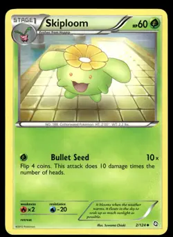 Skiploom 2/124 Uncommon Dragons Exalted Pokemon Lightly Played - Image 1