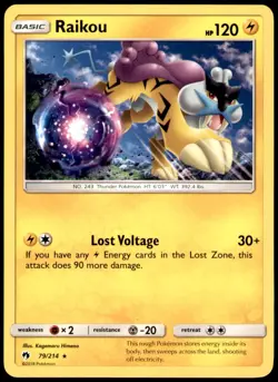 Raikou 79/214 Rare Lost Thunder Pokemon Near Mint - Image 1