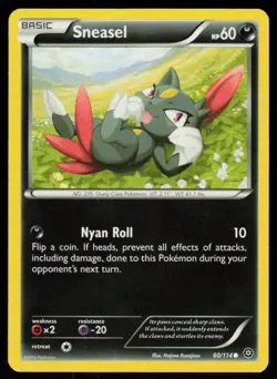 Sneasel 60/114 Common Steam Siege Pokemon Near Mint - Image 1