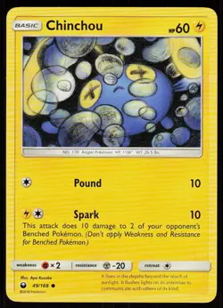 Chinchou 49/168 Common Celestial Storm Pokemon Near Mint - Image 1