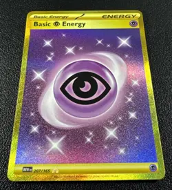 Pokemon Basic Psychic Energy Hyper Rare Full Art Holo 207/165 SV 151 Gold - Image 2