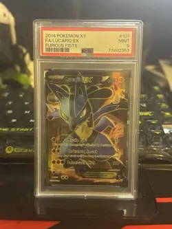 Pokemon TCG 2014 XY Furious Fists Lucario EX 107/111 Full Art Holo EN PSA 9 - Image 1