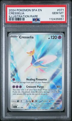 PSA 10 GEM MINT Cresselia Shrouded Fable Illustration Rare Holo Pokemon 071/064 - Image 1