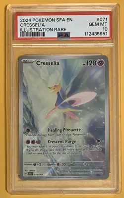 PSA 10 GEM MINT Cresselia Shrouded Fable Illustration Rare Holo Pokemon 071/064 - Image 3