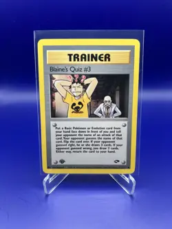 Pokemon TCG Blaine's Quiz #3 112/132 1st Edition Gym Challenge English LP - Image 1