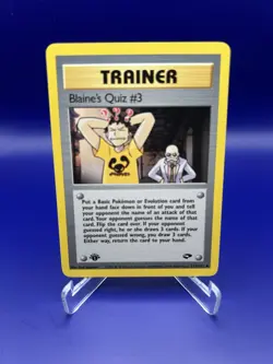 Pokemon TCG Blaine's Quiz #3 112/132 1st Edition Gym Challenge English LP - Image 2