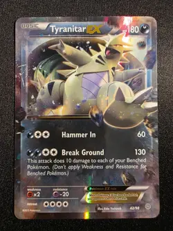 Tyranitar EX 42/98 Ancient Origins EX Rare Holo Lightly Played - Image 1