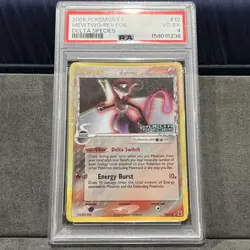2005 POKEMON EX DELTA SPECIES #12 MEWTWO-REV.FOIL DELTA SPECIES PSA 4 VG-EX - Image 1
