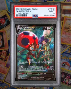 PSA 9 2022 Pokemon SWSH FA/Orbeetle V Lost Origin #TG12 - Image 1