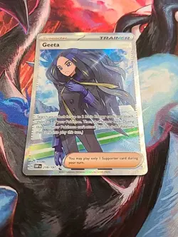 Geeta 218/197 Ultra Rare SV03: Obsidian Flames Pokemon TCG NM - Image 1