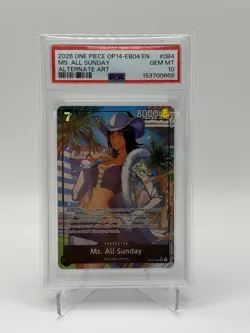 2026 ONE PIECE EB04 THE AZURE SEA'S SEVEN ALT ART 084 MS. ALL SUNDAY PSA 10 OP14 - Image 1
