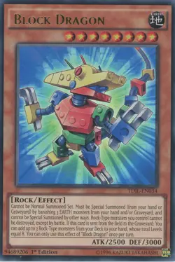 Yugioh Block Dragon TDIL-EN034 Ultra Rare 1st Edition LP - Image 1