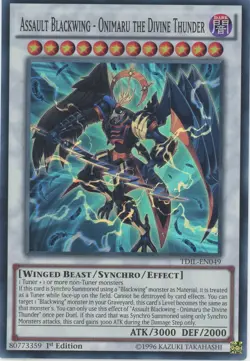 Yugioh Assault Blackwing-Onimaru The Divine Thunder TDIL-EN049 Super Rare LP - Image 1