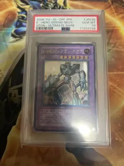 YuGiOh PSA 10 Elemental HERO Grand Neos Ultimate Rare Japan Collector Card - Image 1